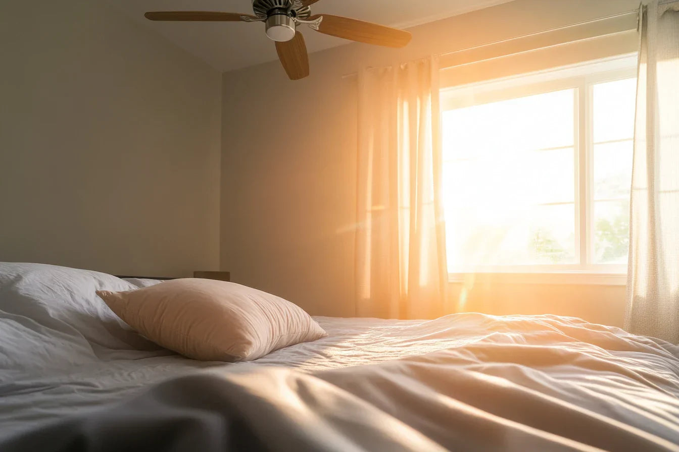 סביבות שינה אידיאליות עם טכנולוגיות קירור וחלונות עם וילונות